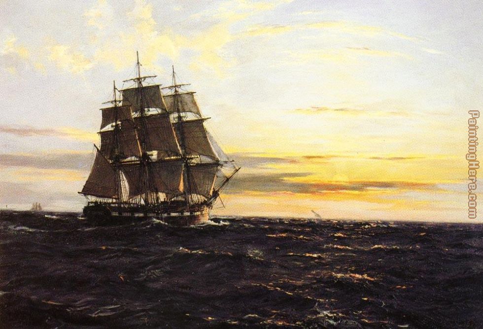 Into The Westerly Sun painting - Montague Dawson Into The Westerly Sun art painting